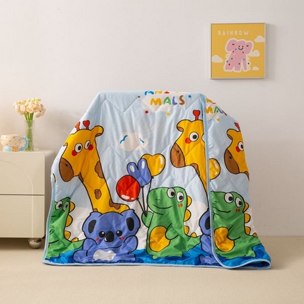 91家纺网 家纺一手货源 找家纺 景艺家纺 2025新款儿童夏凉被 亲子熊