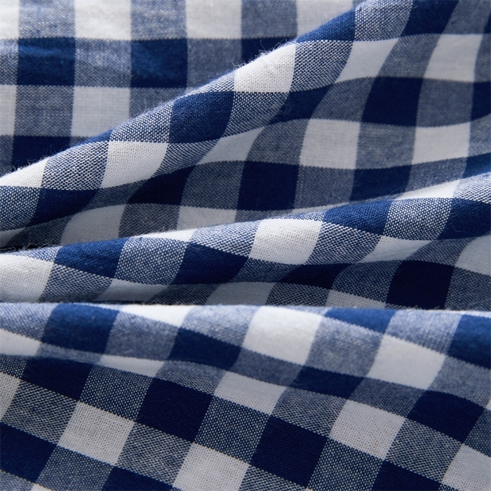 91家纺网 家纺一手货源 找家纺 大熊2025新款全棉水洗棉色织荞麦枕 宫廷荞麦枕-蓝20*50*9cm