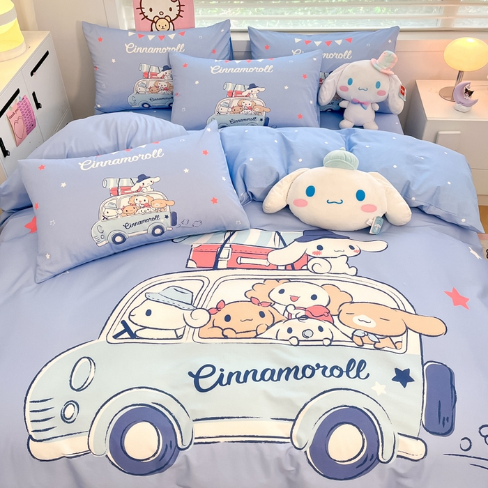 91家纺网 家纺一手货源 找家纺 暮思家居 2025新款正版授权三丽鸥大阪全棉数码印花纯棉四件套系列-第三批(专版花型) 大版-伙伴玉桂狗