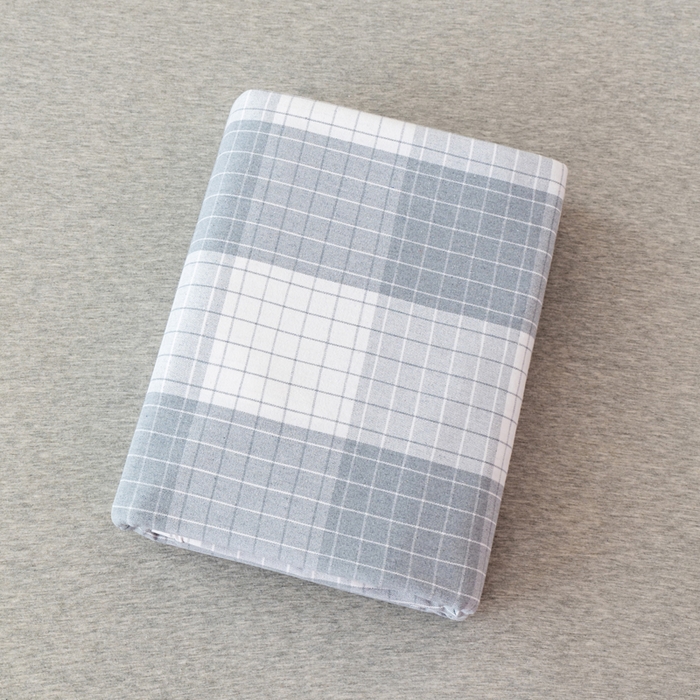 91家纺网 家纺一手货源 找家纺 居美良品 2025新款A类传统非遗手工粗布凉席三件套100%全棉色织床单 素雅-灰格