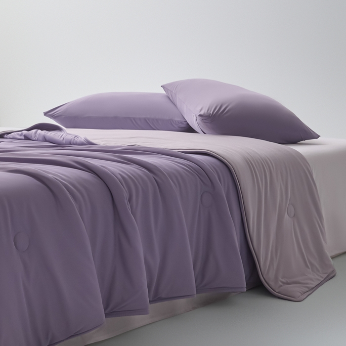 91家纺网 家纺一手货源 找家纺 欧邦 2025春夏新款Pro+深睡双面用锦纶夏被空调被 葡萄紫