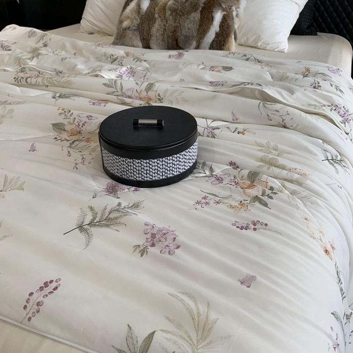 91家纺网 家纺一手货源 找家纺 奈萝家纺 2025新款A类凉感丝小凉皮夏被可机洗夏被新品空调被 雪绒花