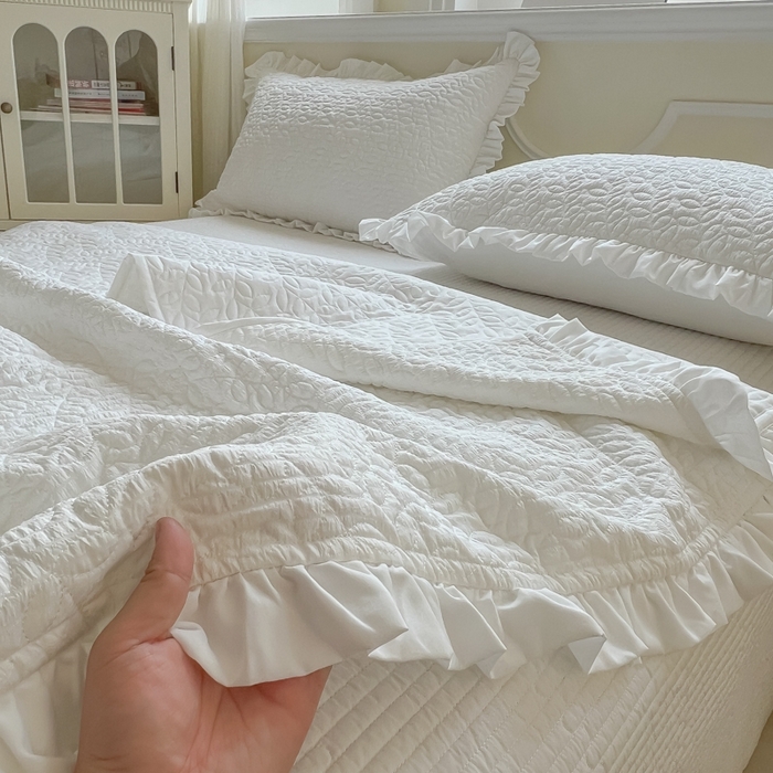 91家纺网 家纺一手货源 找家纺 乐卧家居 2026新款春夏轻氧自然系韩式透气薄款夏被空调被子-曼尼 曼尼-白色