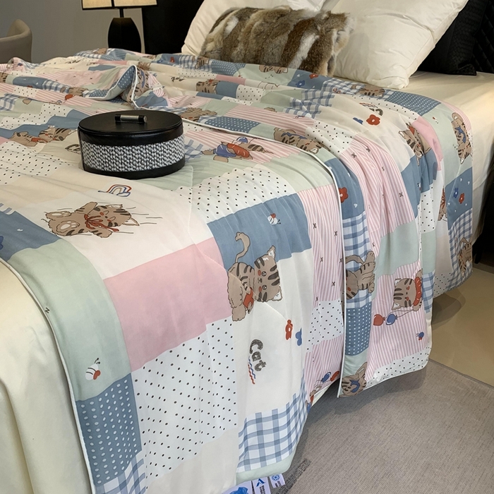 91家纺网 家纺一手货源 找家纺 奈萝家纺 2025新款A类凉感丝小凉皮夏被可机洗夏被新品空调被 小老虎