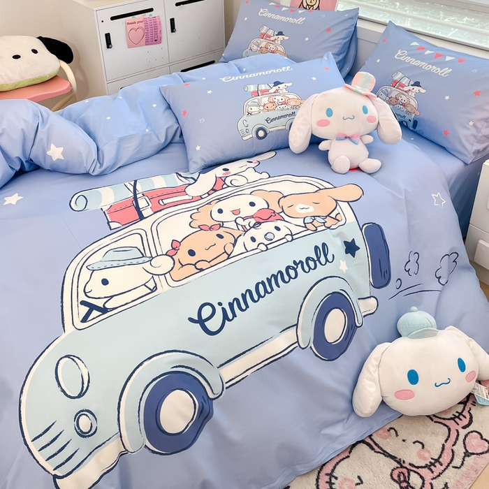 91家纺网 家纺一手货源 找家纺 暮思家居 2025新款正版授权三丽鸥大阪全棉数码印花纯棉四件套系列-第三批(专版花型) 大版-伙伴玉桂狗