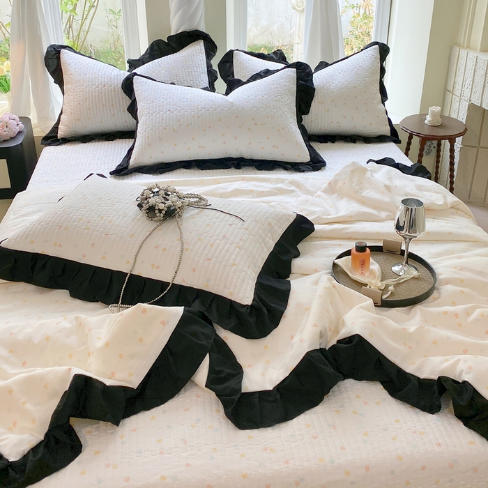 91家纺网 家纺一手货源 找家纺 （总）八方汇（一户被芯生活馆） 2025新款水洗棉花边夏被款夏凉被空调被床盖四件套