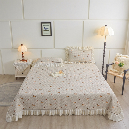 91家纺网 家纺一手货源 找家纺 （总）恒爱家纺 2025新款全棉纯棉韩版印花床盖三件套