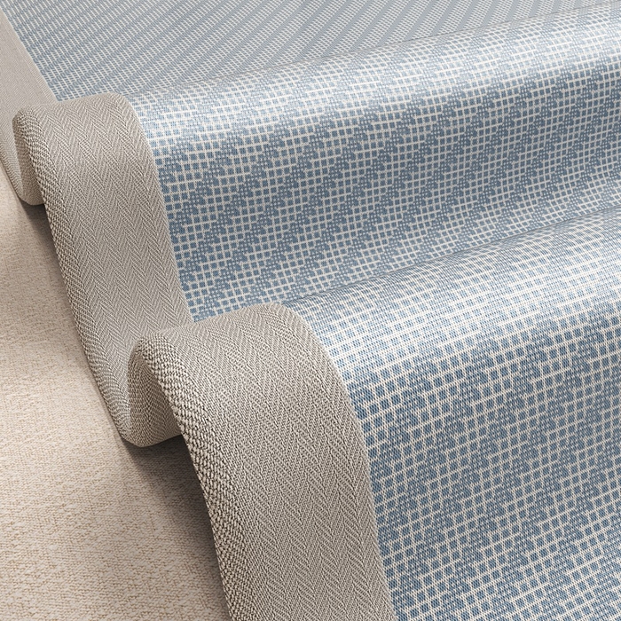 91家纺网 家纺一手货源 找家纺 欧邦 2025春夏新款水某星同款斜纹提花冰丝席三件套 凉席款-水蓝