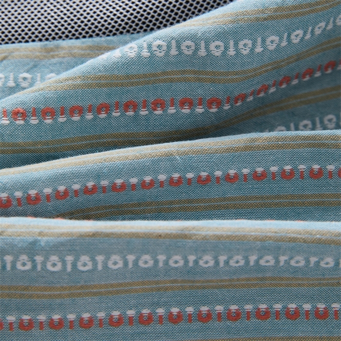 91家纺网 家纺一手货源 找家纺 大熊枕芯2025新款3d条纹荞麦枕 元宝荞麦枕-蓝45*15cm