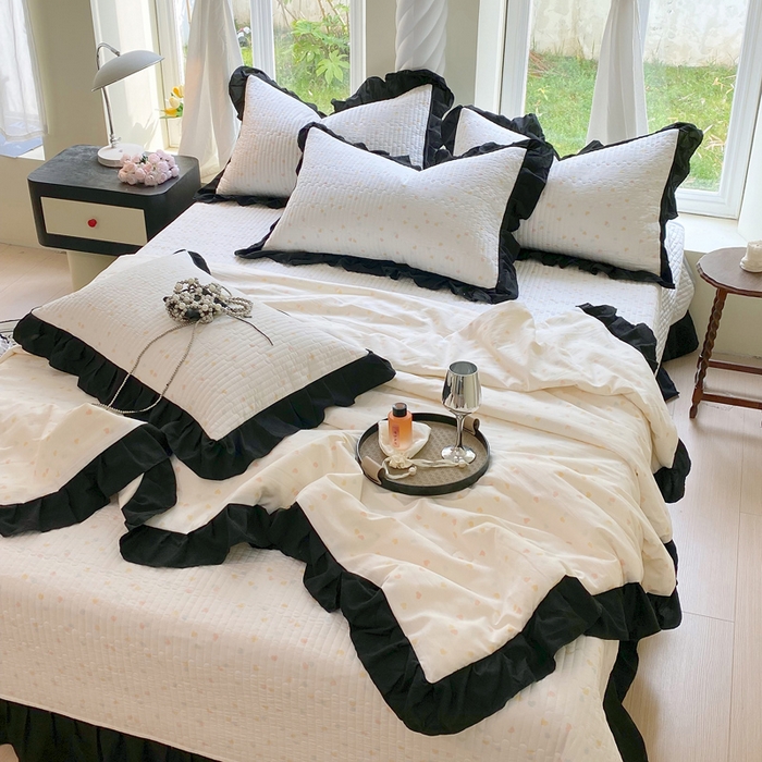 91家纺网 家纺一手货源 找家纺 （总）八方汇（一户被芯生活馆） 2025新款水洗棉花边夏被款夏凉被空调被床盖四件套