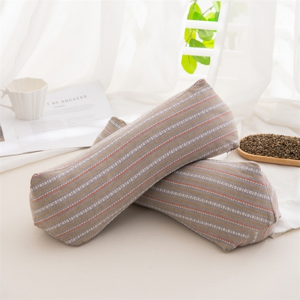 91家纺网 家纺一手货源 找家纺 （总）仁宇枕业 2025新款新品 全棉提花水洗棉条纹三角菱形荞麦护颈椎枕头枕芯