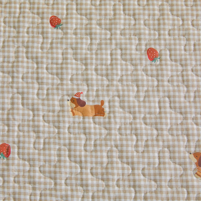 91家纺网 家纺一手货源 找家纺 恒爱家纺 2025新款全棉纯棉韩版印花床盖三件套 顽皮狗