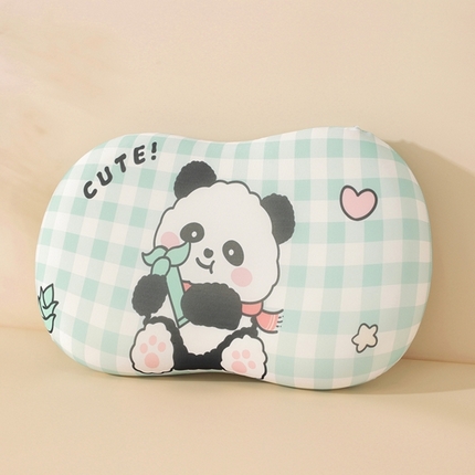 温蔓2025新款冰感丝卡通印花猫肚枕 爱心熊绿30*50整体(记忆棉）