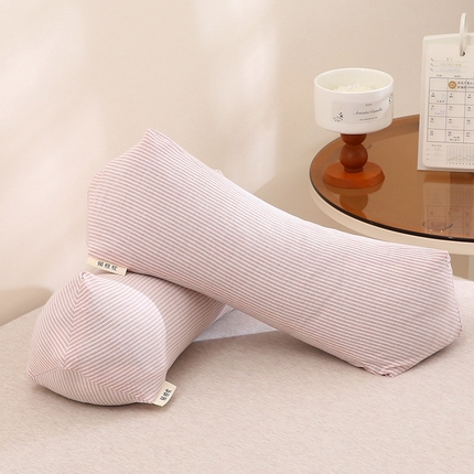 91家纺网 家纺一手货源 找家纺 （总）梦叶草2025新款全棉条纹三角反弓牵引颈椎荞麦枕