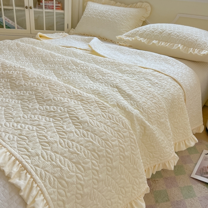 91家纺网 家纺一手货源 找家纺 乐卧家居 2026新款春夏轻氧自然系韩式透气薄款夏被空调被子-曼尼 曼尼-黄色