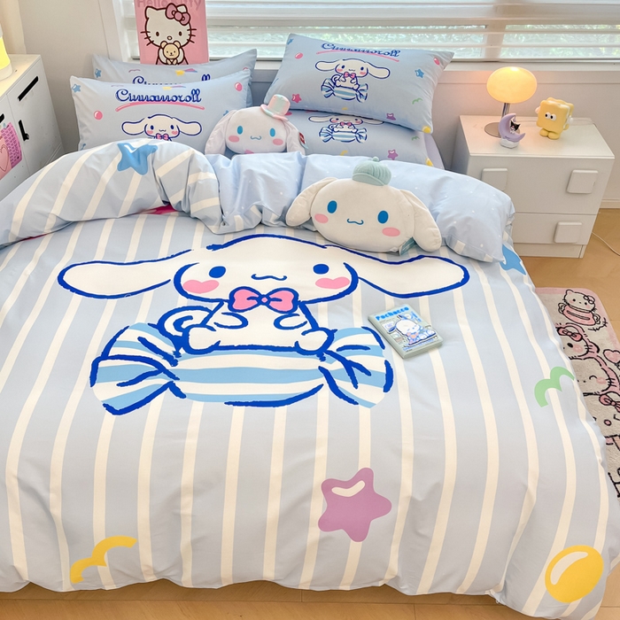 91家纺网 家纺一手货源 找家纺 （总）暮思家居 2025新款正版授权三丽鸥大阪全棉数码印花纯棉四件套系列-第三批(专版花型)