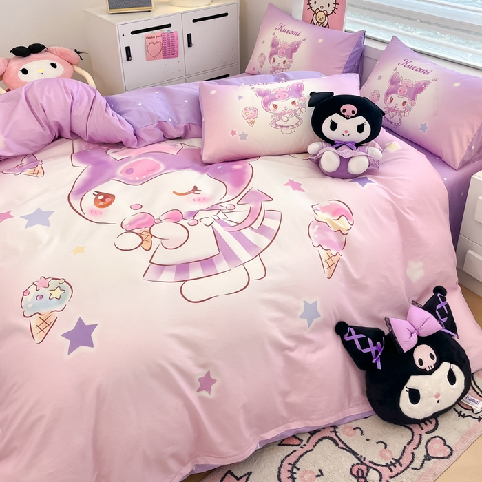 91家纺网 家纺一手货源 找家纺 暮思家居 2025新款正版授权三丽鸥大阪全棉数码印花纯棉四件套系列-第三批(专版花型) 大版-炫彩库洛米