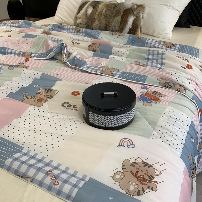 91家纺网 家纺一手货源 找家纺 奈萝家纺 2025新款A类凉感丝小凉皮夏被可机洗夏被新品空调被 小老虎