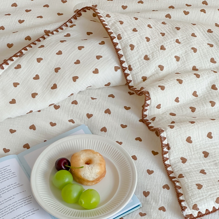 91家纺网 家纺一手货源 找家纺 三朵家纺 2025春夏新款全棉纯棉双层绉绉纱三角针夏被夏凉被空调被 心愿