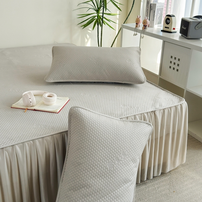 91家纺网 家纺一手货源 找家纺 许林2025新款凉豆豆床裙 北欧金