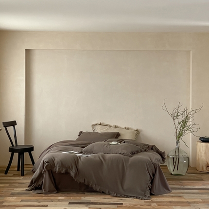 例外Home 2025新款皱皱流苏系列四件套 流苏-黑茶