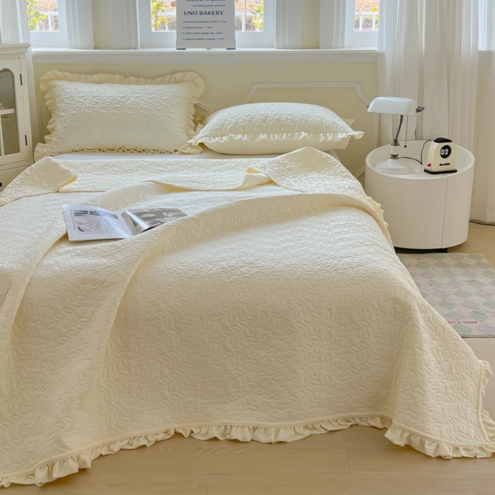 91家纺网 家纺一手货源 找家纺 乐卧家居 2026新款春夏轻氧自然系韩式透气薄款夏被空调被子-曼尼 曼尼-黄色