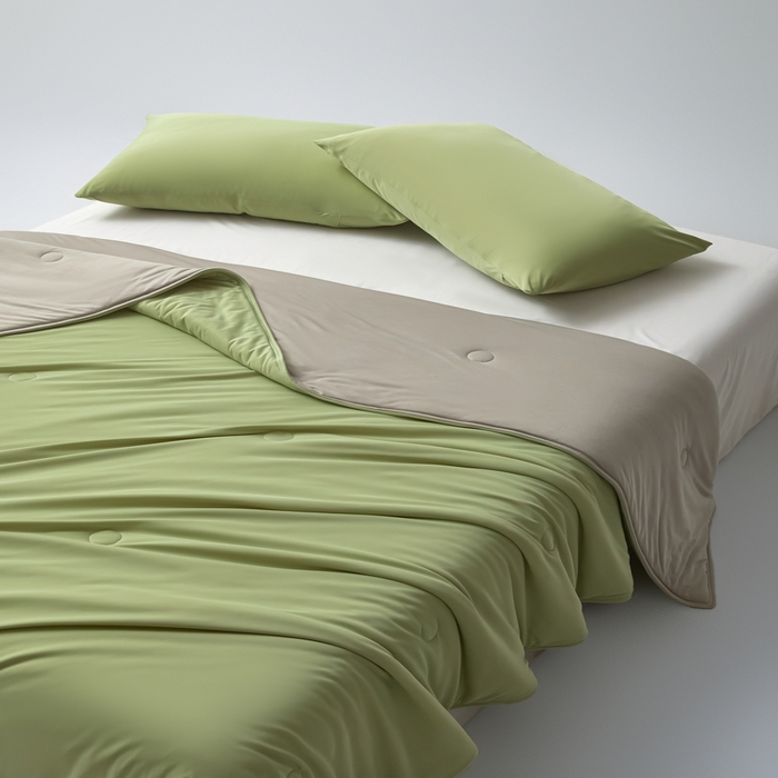 91家纺网 家纺一手货源 找家纺 欧邦 2025春夏新款Pro+深睡双面用锦纶夏被空调被 松柏绿