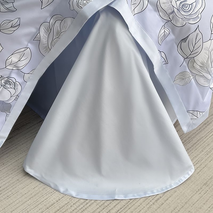 91家纺网 家纺一手货源 找家纺 2025新款夏季热款A类母婴级数码印花全棉四件套高端纯棉被套长绒棉床单床笠床上用品 沐熙-蓝