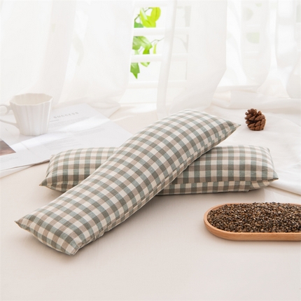 91家纺网 家纺一手货源 找家纺 （总）仁宇枕业 2025新款新品 全棉色织水洗棉全荞麦壳颈椎头枕颈枕腰枕头枕芯