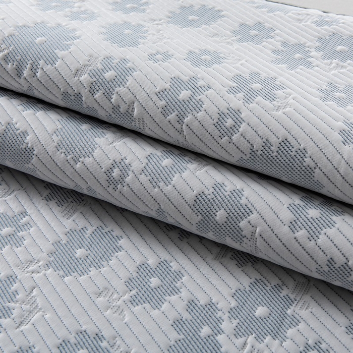 91家纺网 家纺一手货源 找家纺 尚品凤凰 2025新款凉感豆豆席提花三件套 百花争艳  蓝