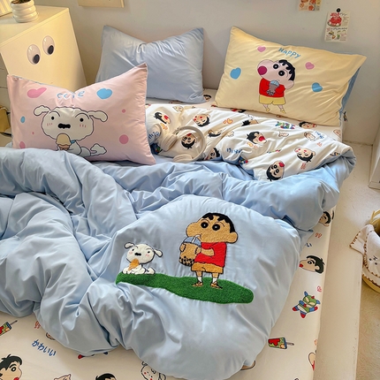 91家纺网 家纺一手货源 找家纺 （总）茉礼 2025新款云朵棉毛巾绣印花四件套