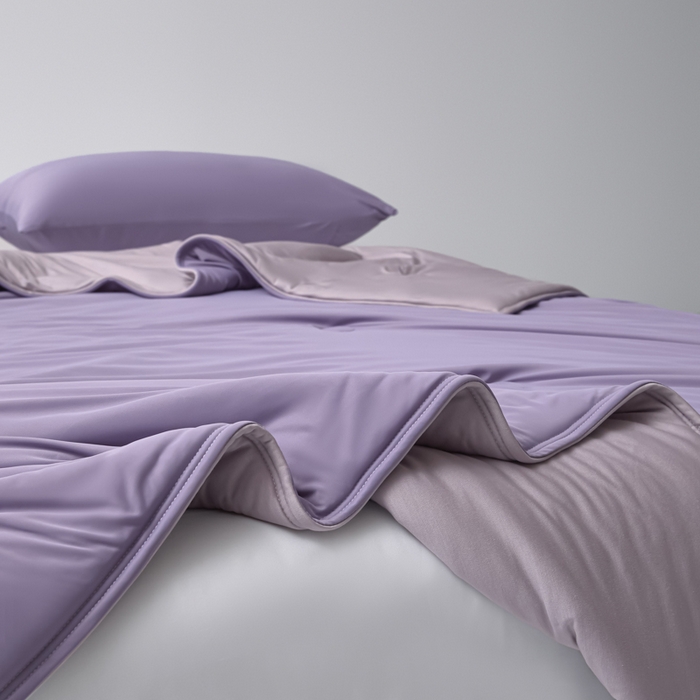 91家纺网 家纺一手货源 找家纺 欧邦 2025春夏新款Pro+深睡双面用锦纶夏被空调被 葡萄紫