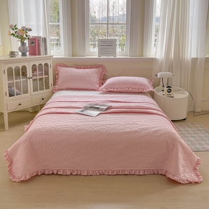 91家纺网 家纺一手货源 找家纺 乐卧家居 2026新款春夏轻氧自然系韩式透气薄款夏被空调被子-曼尼 曼尼-粉色