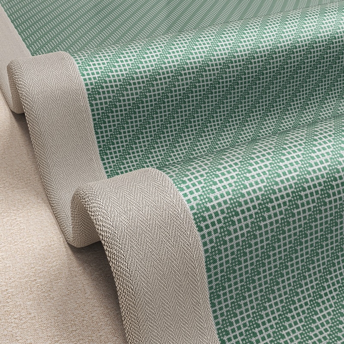 91家纺网 家纺一手货源 找家纺 欧邦 2025春夏新款水某星同款斜纹提花冰丝席三件套 凉席款-松绿