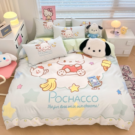 暮思家居 2025新款正版授权三丽鸥大阪全棉数码印花纯棉四件套系列-第三批(专版花型) 大版-星星帕恰狗