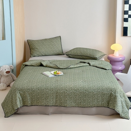 91家纺网 家纺一手货源 找家纺 （总）三朵家纺 2025春夏新款全棉纯棉双层绉绉纱三角针夏被夏凉被空调被