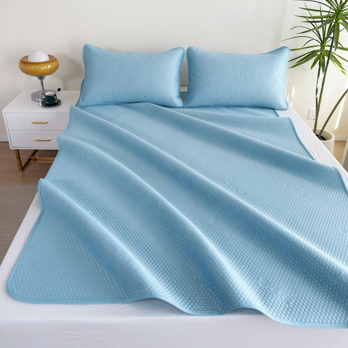 91家纺网 家纺一手货源 找家纺 许林2025新款凉豆豆床席 轻奢-蓝