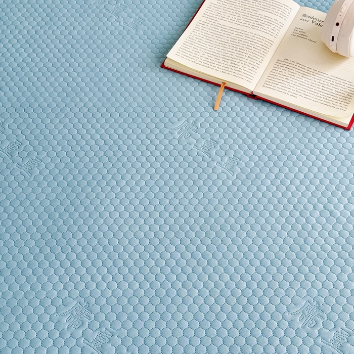 91家纺网 家纺一手货源 找家纺 许林2025新款凉豆豆床席 简约蓝