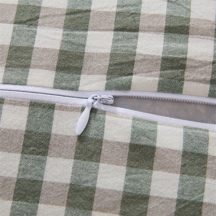 91家纺网 家纺一手货源 找家纺 大熊2025新款全棉水洗棉色织荞麦枕 宫廷荞麦枕-绿20*50*9cm