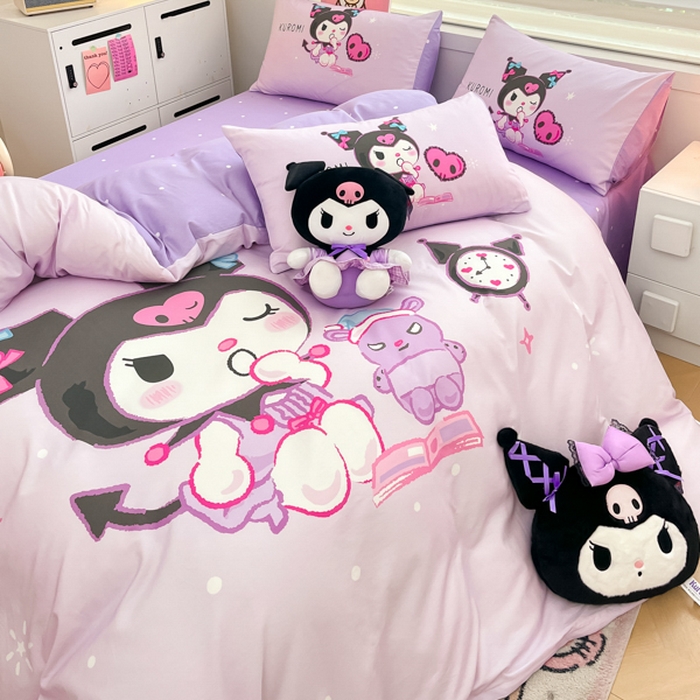 91家纺网 家纺一手货源 找家纺 暮思家居 2025新款正版授权三丽鸥大阪全棉数码印花纯棉四件套系列-第三批(专版花型) 大版-学霸库洛米