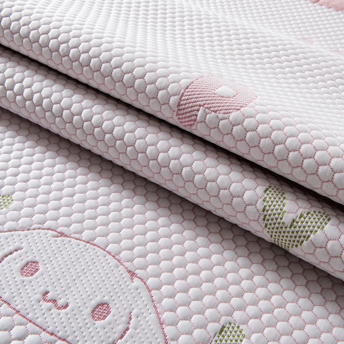 91家纺网 家纺一手货源 找家纺 尚品凤凰 2025新款凉感豆豆席提花三件套 玉桂狗-粉