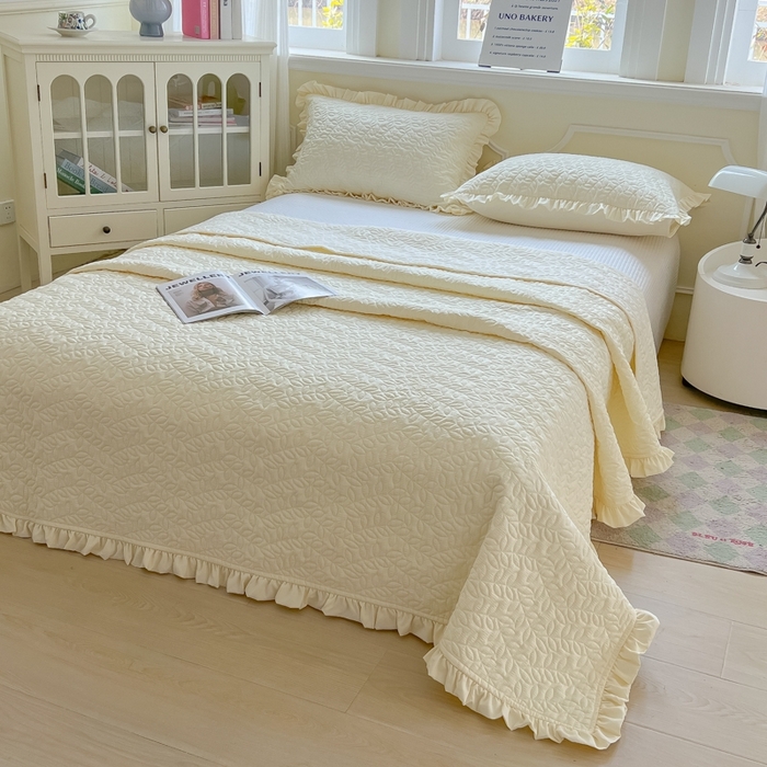 91家纺网 家纺一手货源 找家纺 乐卧家居 2026新款春夏轻氧自然系韩式透气薄款夏被空调被子-曼尼 曼尼-黄色