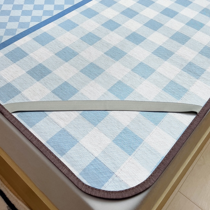 91家纺网 家纺一手货源 找家纺 梵赫 2025新款夏季成人凉感藤席凉席 简约-蓝格