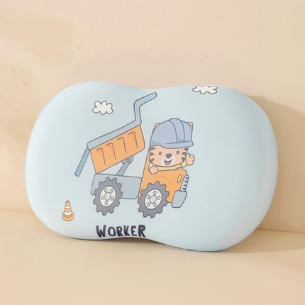 温蔓2025新款冰感丝卡通印花猫肚枕 卡车熊熊蓝35*55整体(记忆棉）