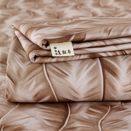91家纺网 家纺一手货源 找家纺 爱彼被业2025夏季热门华夫格全棉老粗床单凉席-系列四 羽毛-咖