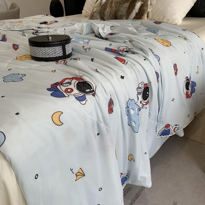 91家纺网 家纺一手货源 找家纺 奈萝家纺 2025新款A类凉感丝小凉皮夏被可机洗夏被新品空调被 宇航员