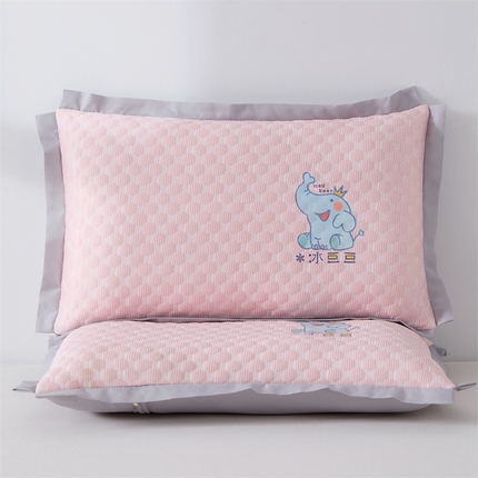 大熊2025新款小熊冰豆豆枕芯荞麦枕 小象儿童荞麦枕-粉30*50冰豆豆枕套+荞麦壳内胆