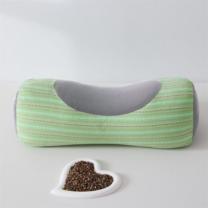 91家纺网 家纺一手货源 找家纺 大熊枕芯2025新款3d条纹荞麦枕 元宝荞麦枕-绿45*15cm