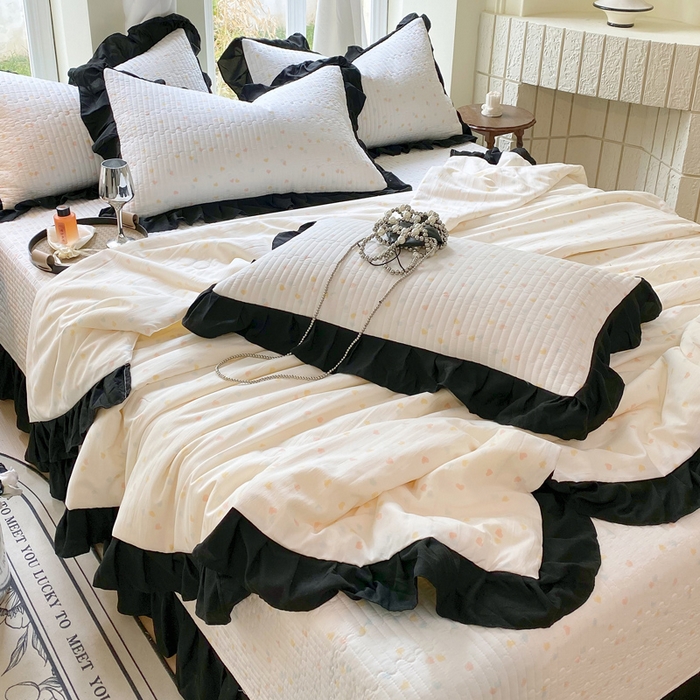 91家纺网 家纺一手货源 找家纺 （总）八方汇（一户被芯生活馆） 2025新款水洗棉花边夏被款夏凉被空调被床盖四件套