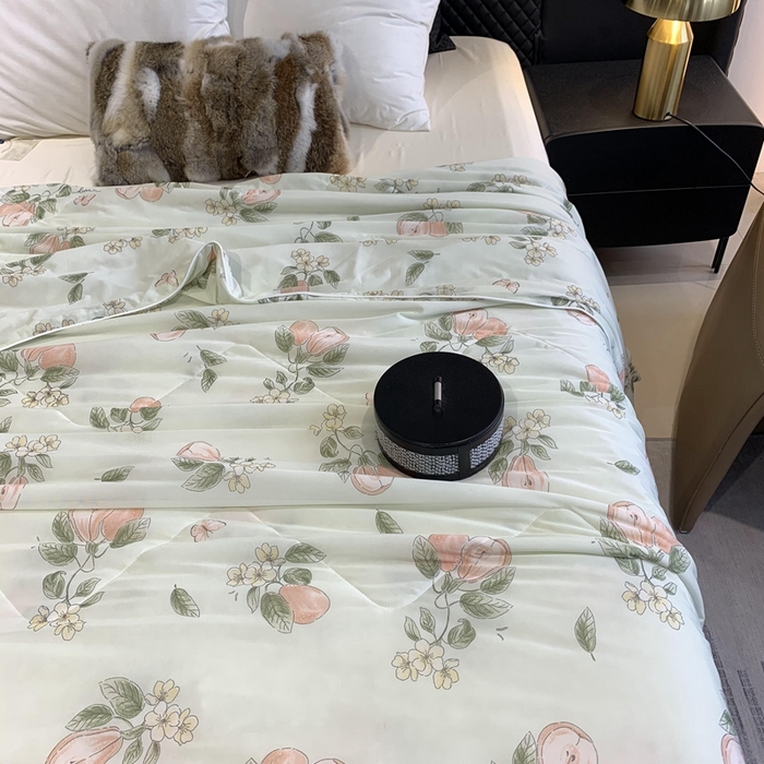 91家纺网 家纺一手货源 找家纺 奈萝家纺 2025新款A类凉感丝小凉皮夏被可机洗夏被新品空调被 香梨